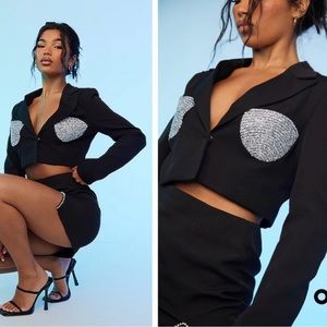 Sparkle cropped blazer